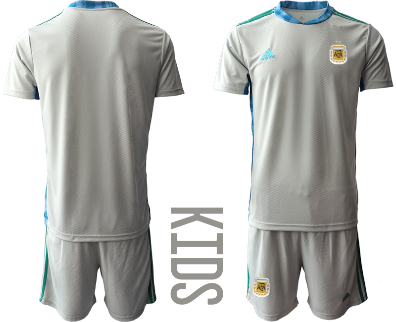 Youth 2020-2021 Season National team Argentina goalkeeper grey Soccer Jersey